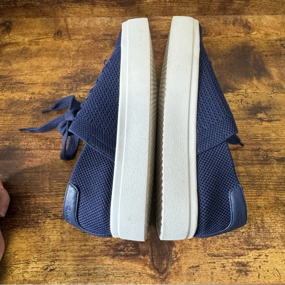 Lucky Brand Talena Knit Lace-up‎ Sneakers Peacoat Navy Knit Size 7